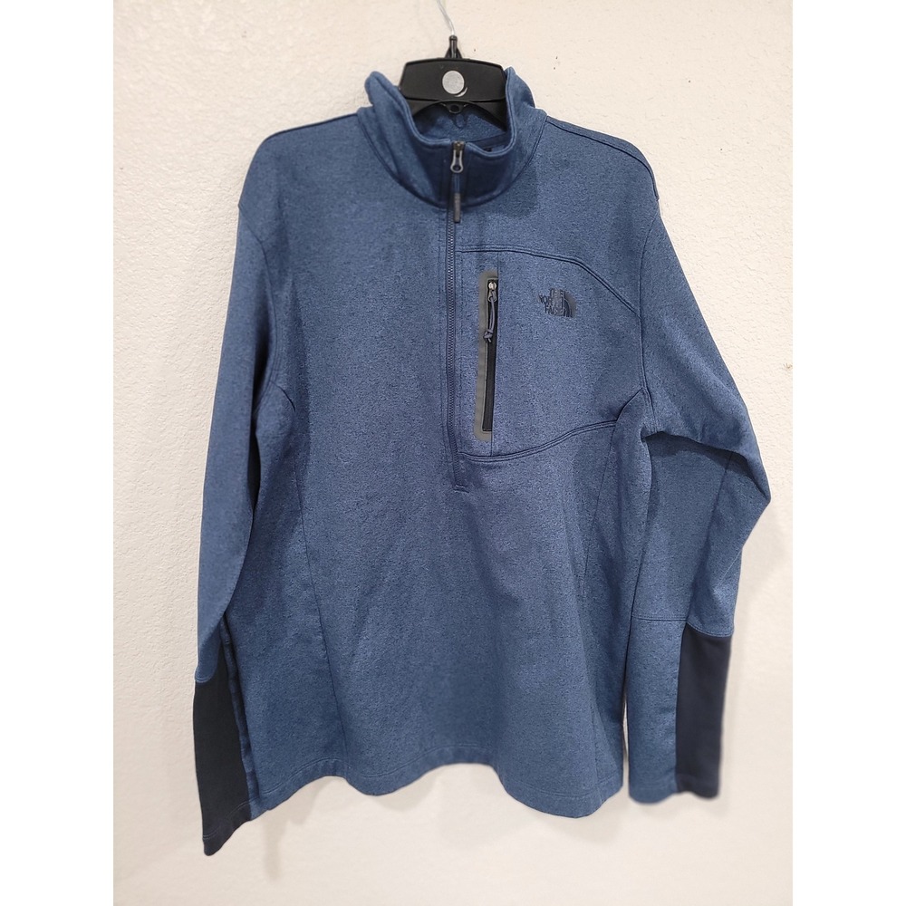 The North Face Mens‎ Blue Quarter Zip Fleece Pullover Jacket Canyonland 12 L #23